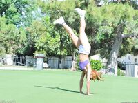 Cutie with a hot ass Valentina strips nude in the park & gets fingered at home