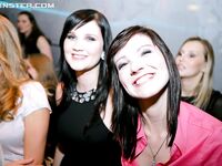 Club going girls lose their clothes while blowing male dancers