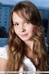 European teen Virginia Sun wearing heels and showing bare legs & twat