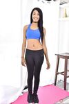 Slender sweetie Alexis Avery exposes her huge nips and fine twat on the floor