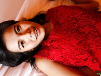 Thai brunette with braces taking a cock in her hairy amateur pussy POV style