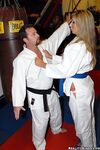 Martial arts workout ends up with sex with famous busty milf