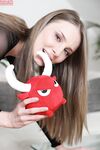 Blue eyed flat chested Nimfa toys her horny amateur pussy solo on the couch