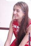 Slim cheerleader Veronica Stone sheds cotton panties for office ride & facial