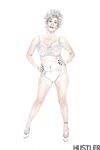 Granny pornstar Darla Crane stripping down to bra and underwear