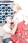 Blonde granny Blair Angeles gets her slit slammed by a younger tennis player