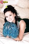 Cute teen Violet Rain is relieved of her cheerleader outfit by her boyfriend
