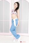 Cute young Japanese girls model their soft bodies and thong panties clothed