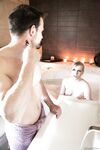 Cute European Satine Spark gets cum on ass after blowjob in bathroom seduction