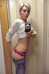 Czech lady Kathy White taking selfies in the mirror while stripping