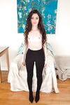 Brunette in pantyhose Anastasia exposes & spreads her welcoming hairy pussy