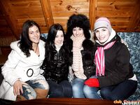 Best friends flash teen tits in the snow and enjoy hot ski lodge lesbian orgy