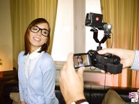 Glasses clad librarian Tina Hot flaunts sexy feet & flashes naked upskirt