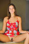 Adorable amateur Roxanna strips to hot underwear before getting nude in public