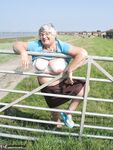 Fat old woman Grandma Libby exposes herself on a desolate bike path
