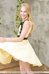 Teenage beauty Runa strips her summer dress off and poses nude in public