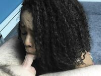 Black babe Layla Finesse gives Logan Drake an arousing POV blowjob