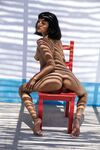 Hot babe Angel Constance strips & creams her stunning body with orange juice