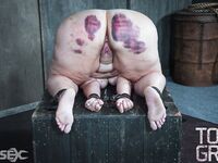 Fat chick undergoes extreme torture session and bruising in a dungeon