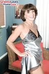 Over 60 lady Sydni Lane lips out of satin lingerie before sex with her toy boy