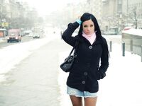 Snow bunny Ashley Bulgari bares her big breasts and ass out in public