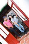19 year old Latina teen seduces a man in tight fitting blue jeans