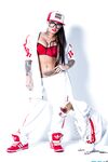 Extravagant bad girl Christy Mack poses in sexy Hip-Hop style clothing