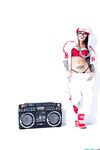 Extravagant bad girl Christy Mack poses in sexy Hip-Hop style clothing