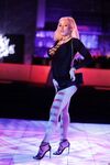 Attractive blonde Luna Star stripping out off her black dress showing her body