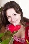 Horny mature Lulu in red underwear spreading her hairy beaver wide open