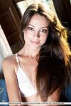 Leggy brunette babe Lorena B spreading hairy teen pussy after panty removal