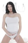 Erotic teen beauty Lucy Li with her perfect big tits enjoys sensual bed fuck