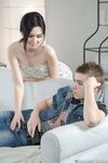 Natural teen Sheri Vi taking hardcore doggy pounding on the sofa