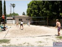 Beach volleyball hottie Roxanne Hall enjoys deep anal pounding
