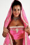 Indian female Keira unveils her big natural tits in bikini bottoms