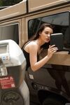 Beautiful brunette Lana Rhoades is all tease in public before baring her boobs