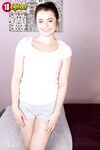Small titted hot teen Kylie Quinn gives ball licking handjob on her knees