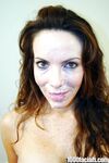 Middle-aged lady Paige Renee strips naked before sucking the cum from a penis