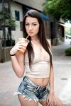 Attractive Lily Adams strips in public and teases with her amazing naked body