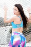 Attractive Lily Adams strips in public and teases with her amazing naked body