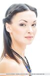 Anorexic brunette teen Xola demonstrating hanging labia lips