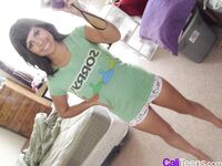 Latina teen Layla Rose takes selfies of her great tits and shaved pussy