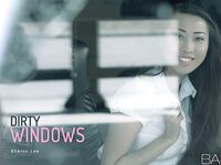 Sexy Asian office girl Sharon Lee gives tit job & fucks cowgirl in thong
