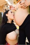 Curvaceous brunette masturbates prior to drinking a gf's breast milk