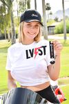 Sexy 18 year old teen Gabbie Carter reveals her huge natural tits in public
