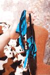 Geeky lady Elouise squeezes her juicy natural tits & displays her fuzzy snatch