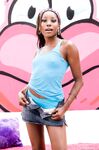 Joyful black cutie Shae Spreadz loves to pose naked in front of camera