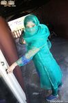 Hot Muslim babe Nadia Ali strips at a gloryhole and sucks a huge black cock