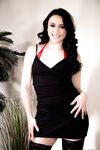 Brunette chick Mandy Muse flaunts her juicy ass while stripping to stockings