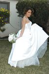 Latina bride Renae Cruz hikes her wedding dress to masturbate on the lawn